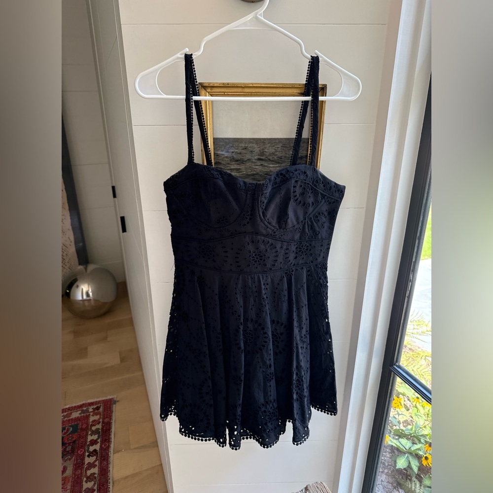 Zara Elegant Black Eyelet Women's dress